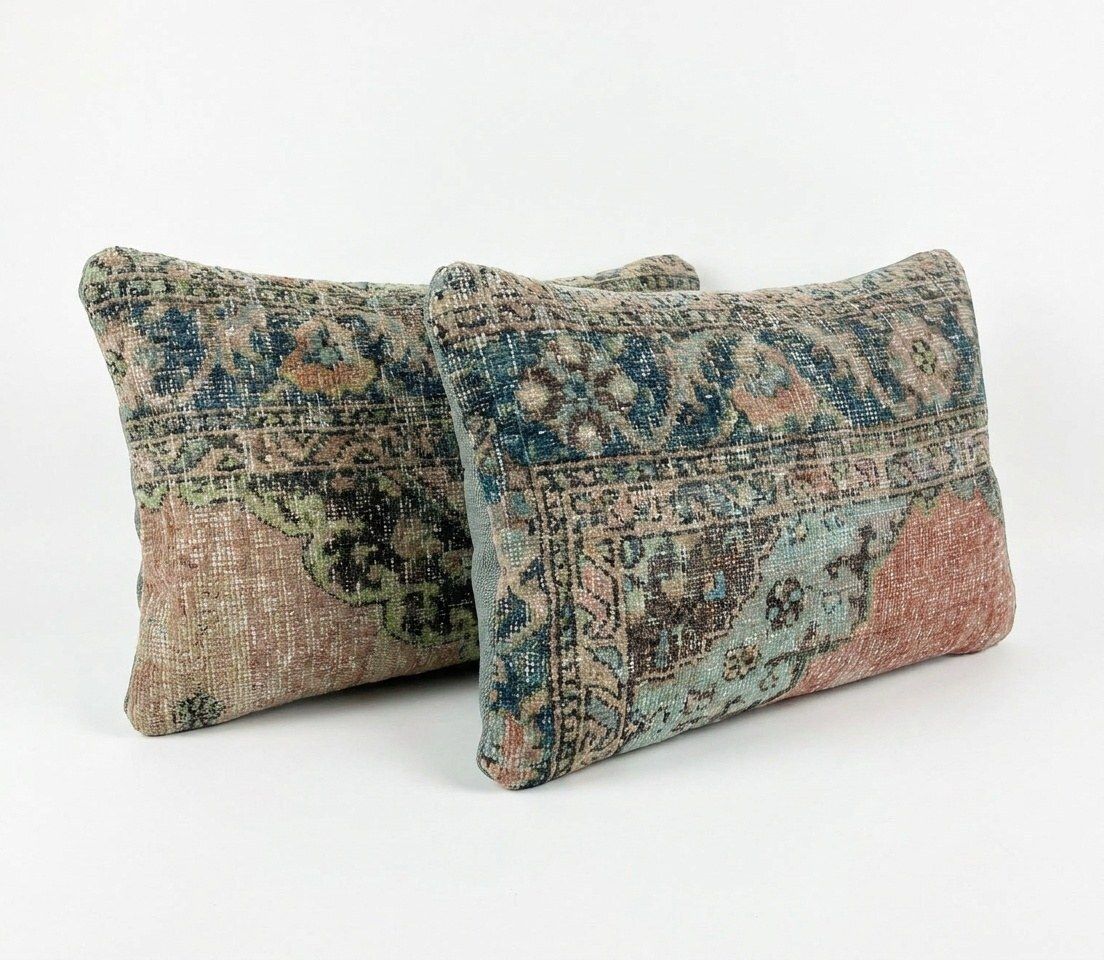 Bohemian Lumbar Rug Pillow Cover 40 x 60 cm, set van twee photo for sale