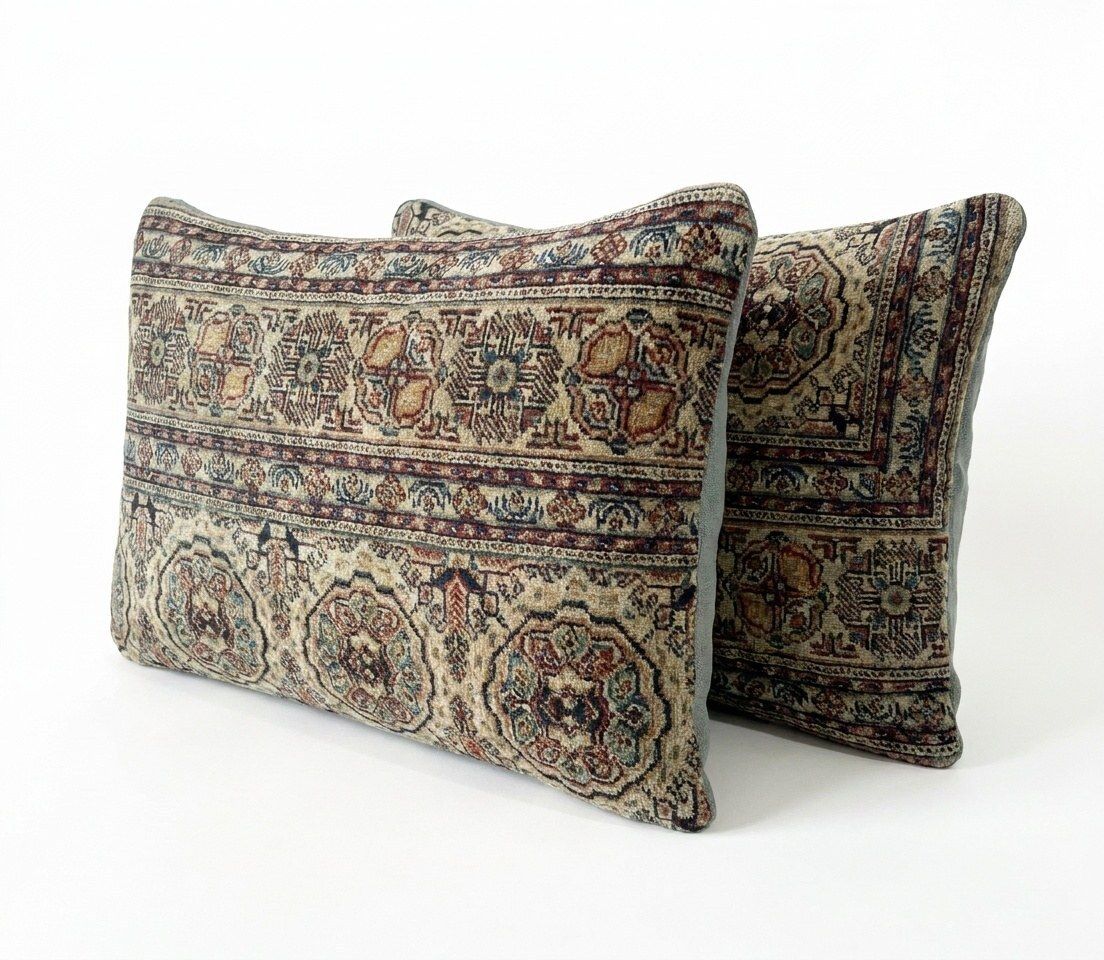Housse de coussin lombaire bohémienne en kilim, 40 x 60 cm, lot de deux photo furniture