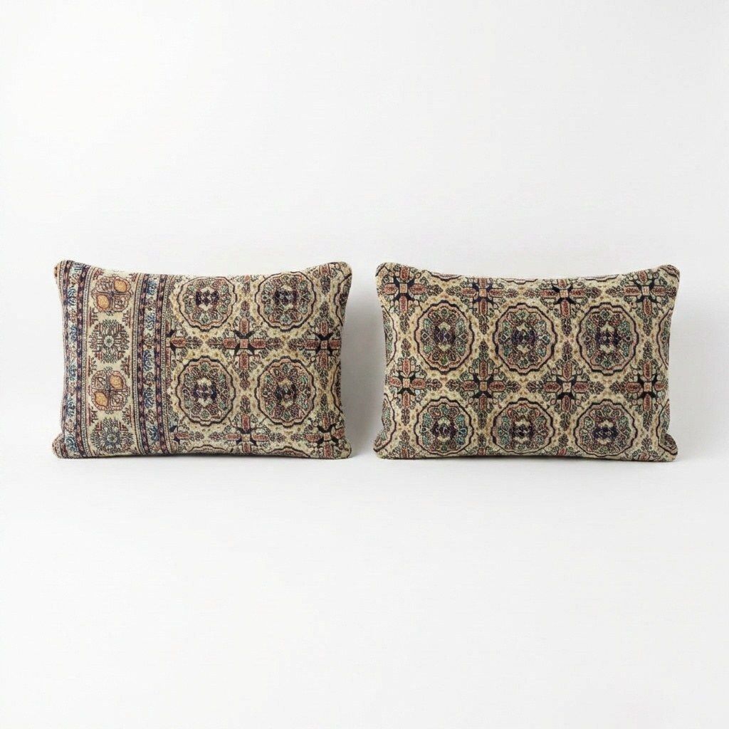 Turkische wollen lendenkussen hoes 40 x 60 cm, set van twee