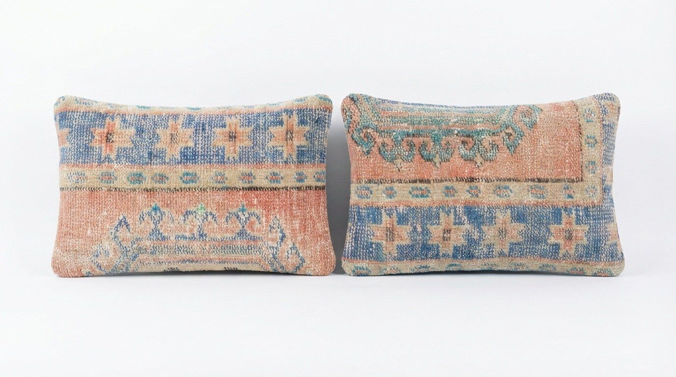 Housse de coussin lombaire en laine turque, 40 x 60 cm, lot de deux