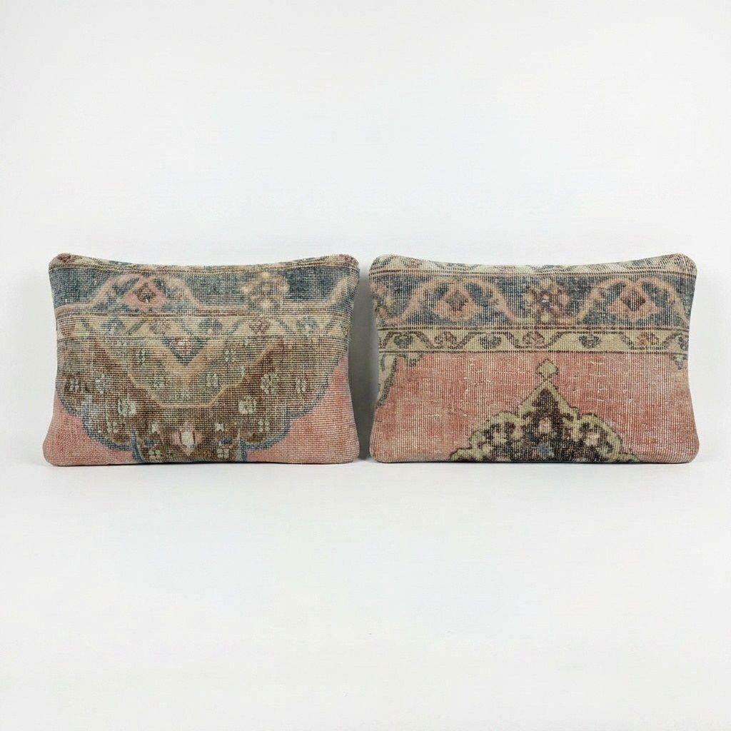 Turkish Lumbar Rug Pillow Cover 40 X 60 Cm   Set Of Two