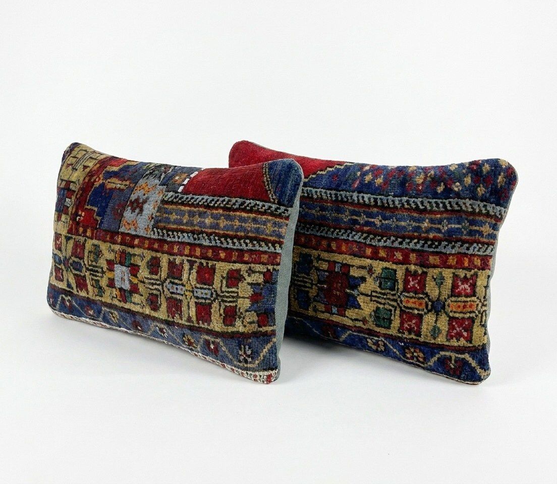 Housses de coussin lombaire en laine turque, 38 x 59 cm et 39 x 63 cm, lot de deux photo furniture
