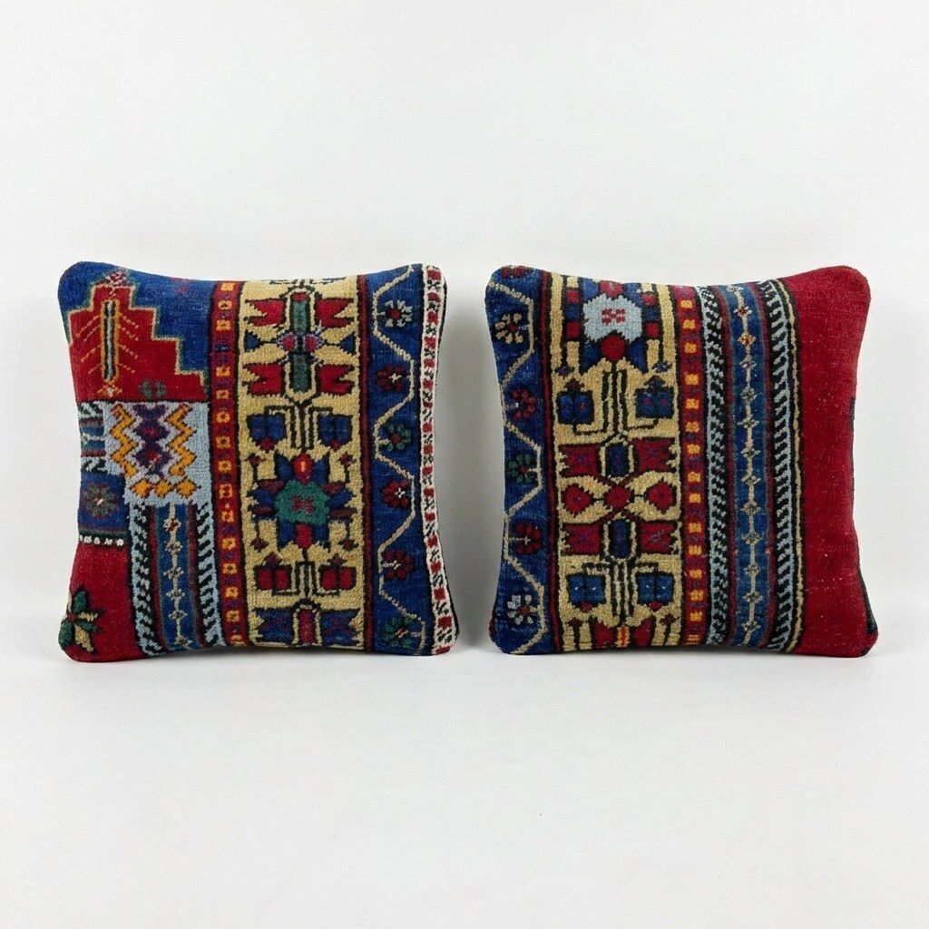 Anatolisch vloerkleeddeksel 40 x 40 cm, set van twee