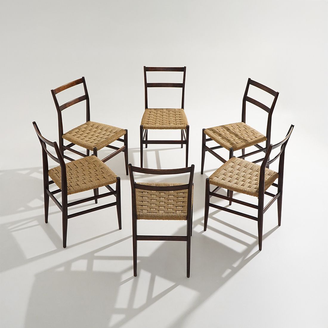 Six “Leggera” Chairs By Gio Ponti For Cassina, 1950s