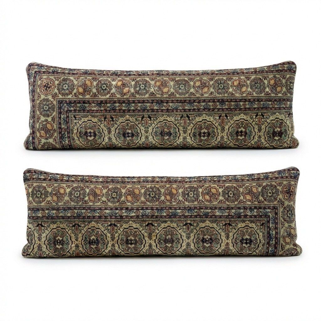 Anatolische kussenhoes van vloerkleed, 40 x 122 cm, set van twee