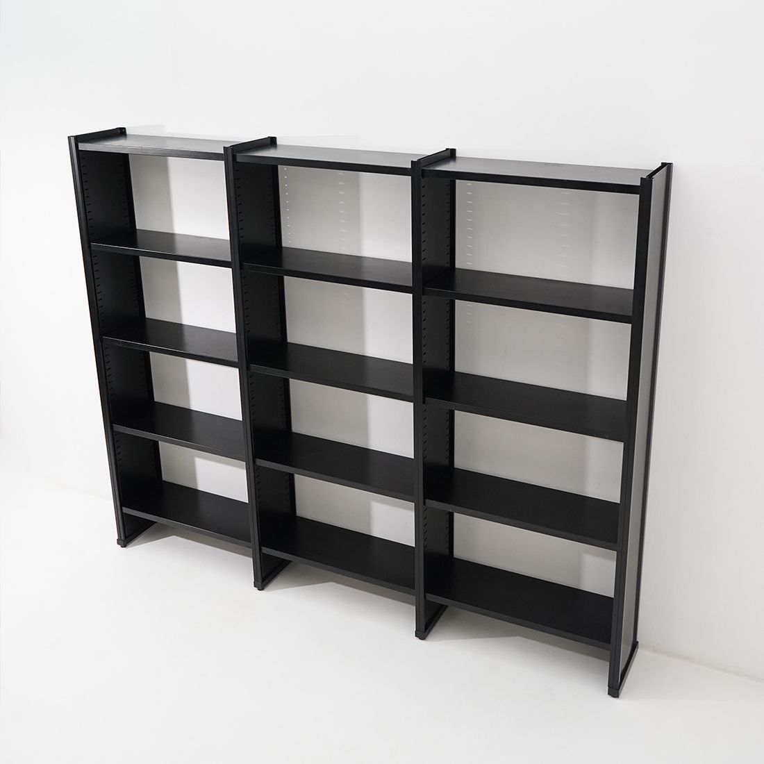 Black Metal Bookcase, 1970s, Industrial photo Furniture