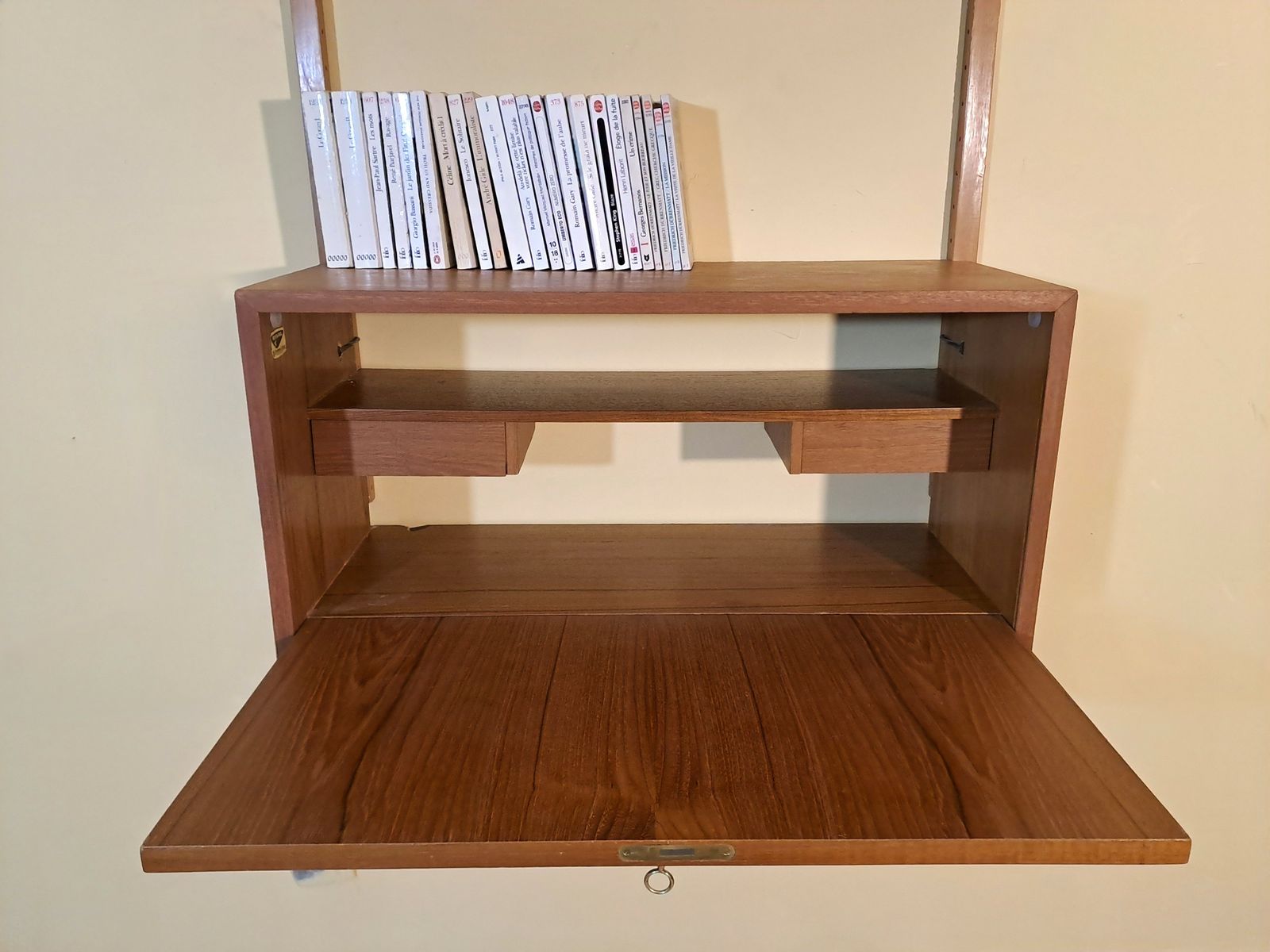 photo vinterior Secretary Wall Unit In Teak By Kjell Riise, Scandinavian Mid Century 1960s