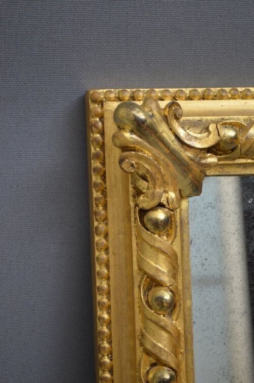 Antique Giltwood Overmantel Mirror With Original Gilt And Glass H83cm photo vinterior