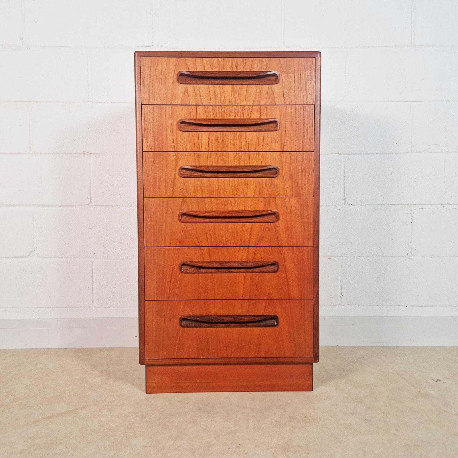 Vb Wilkins For G Plan Fresco Vintage Mid Century Medium Teak Tallboy Chest Drawers Pg191