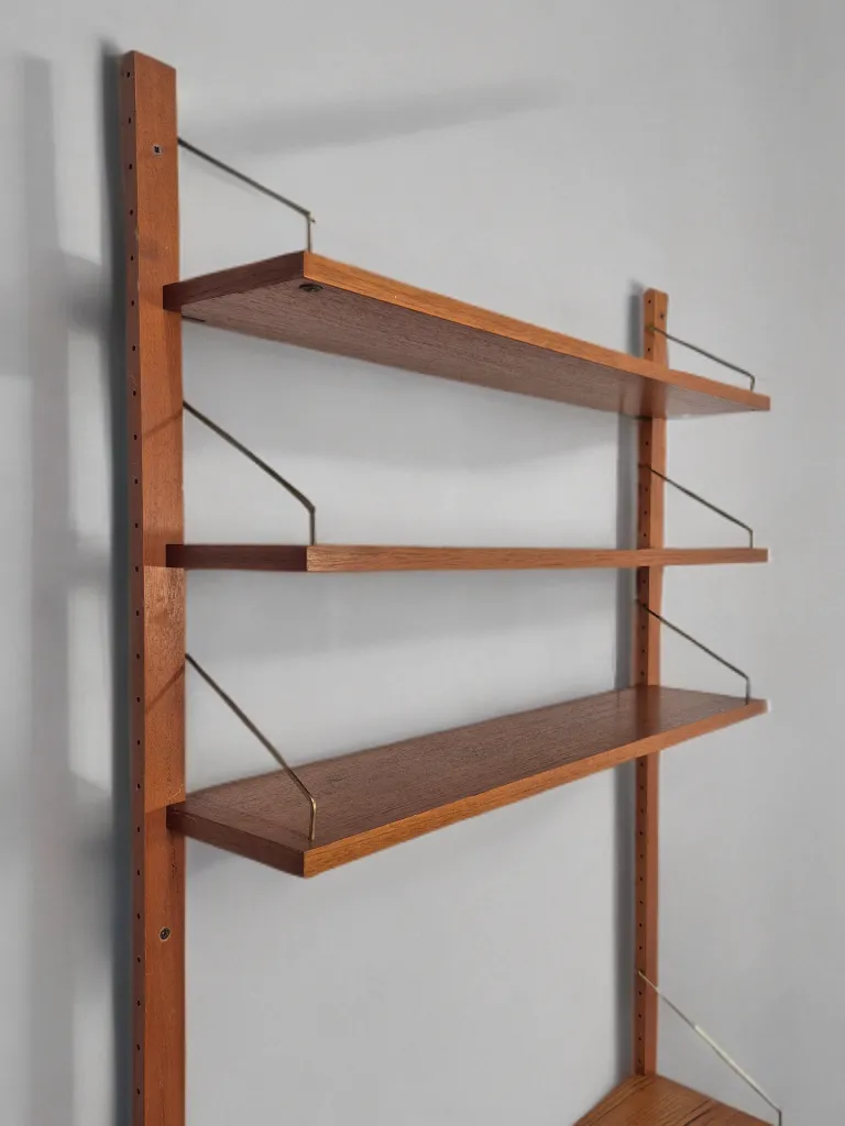 Wall Unit In Teak By Kjell Riise, Scandinavian Mid Century 1960s photo vinterior