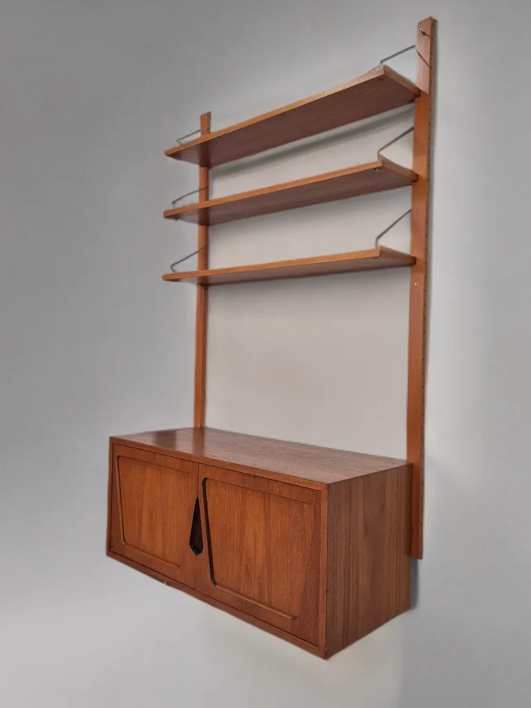 Wall Unit In Teak By Kjell Riise, Scandinavian Mid Century 1960s photo Furniture