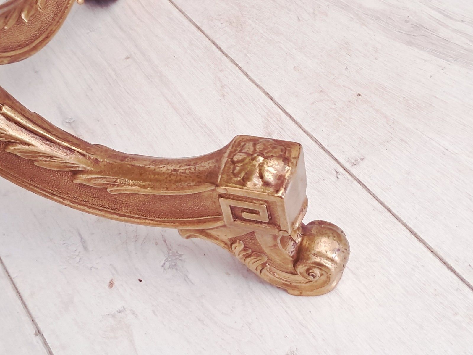 photo for sale Vintage Onyx & Brass Marble Coffee Table Italian Style Rococo Gold Mid Century