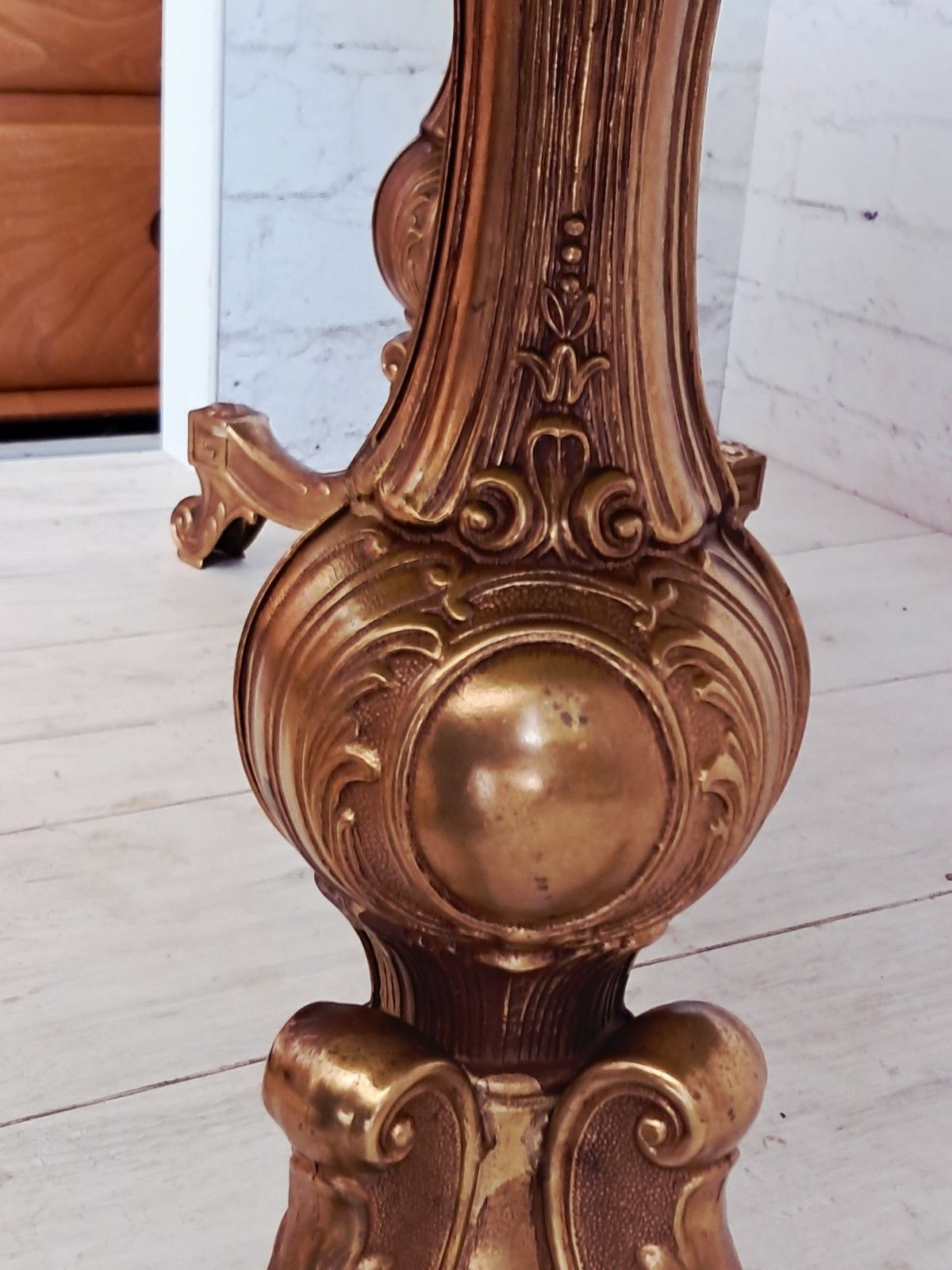 Furniture Vintage Onyx & Brass Marble Coffee Table Italian Style Rococo Gold Mid Century photo
