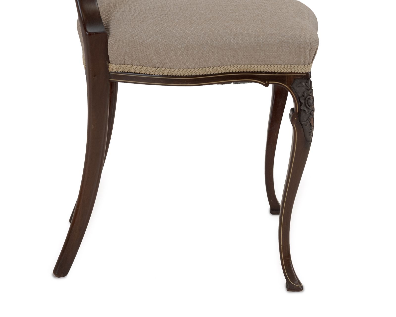 photo vinterior Set Of Four Fine Sheraton Revival Inlaid Mahogany Salon Chairs, C.1900