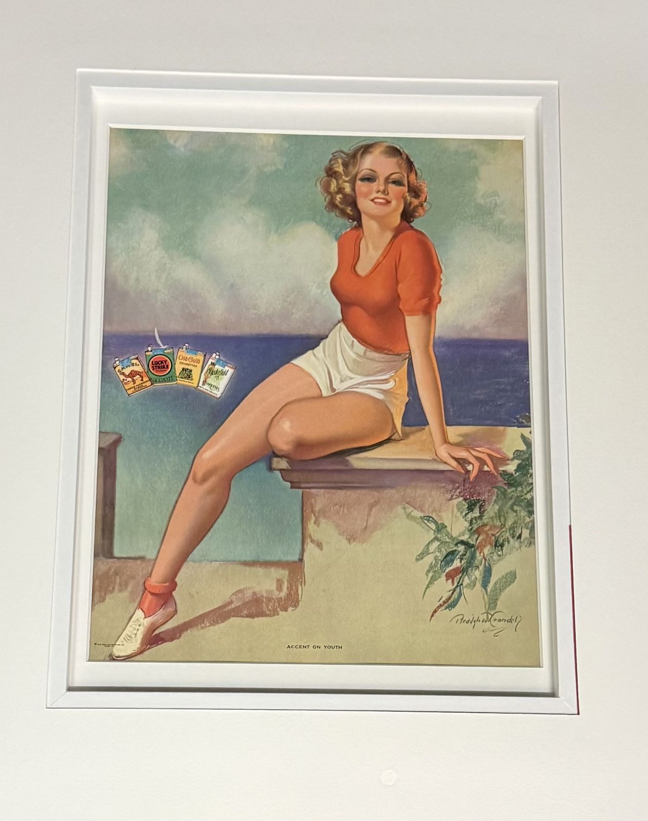 1930s American Lucky Strike Advertising Art Print After Bradshaw Crandell, ‘Accent On Youth'’ photo Art