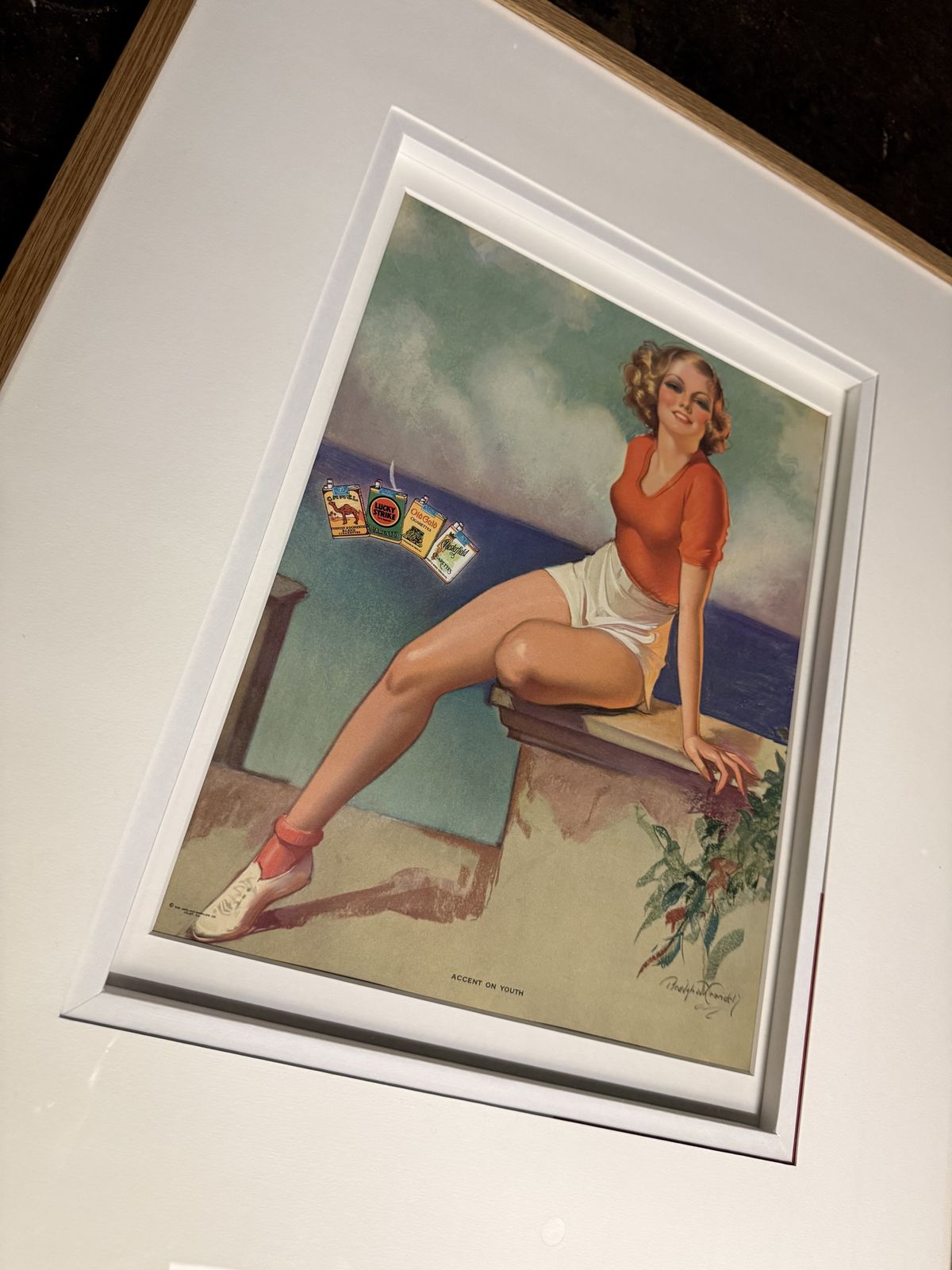 1930s American Lucky Strike Advertising Art Print After Bradshaw Crandell, ‘Accent On Youth'’ photo buy