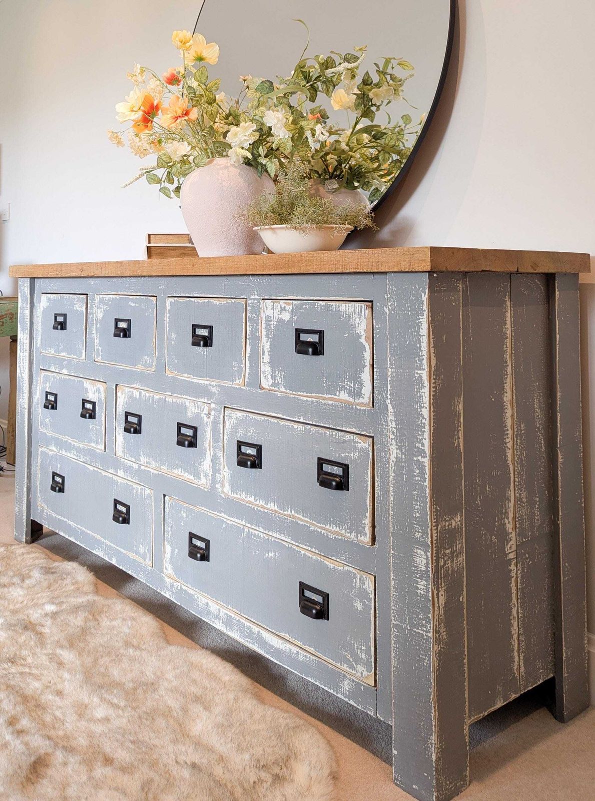 Large Industrial/Farmhouse Style Apothecary Chest Of Drawers photo for sale