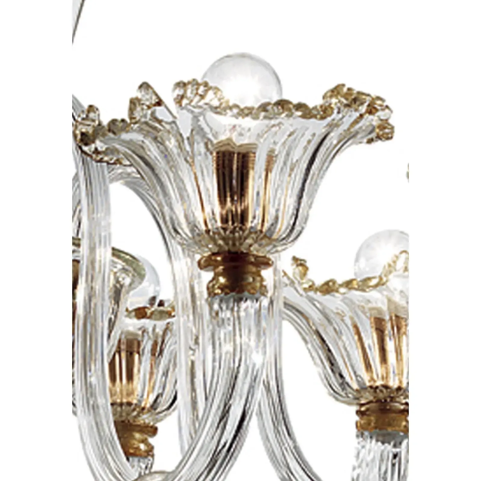 Elegant Romantic Murano Glass Chandelier With Floral Accents photo Lighting