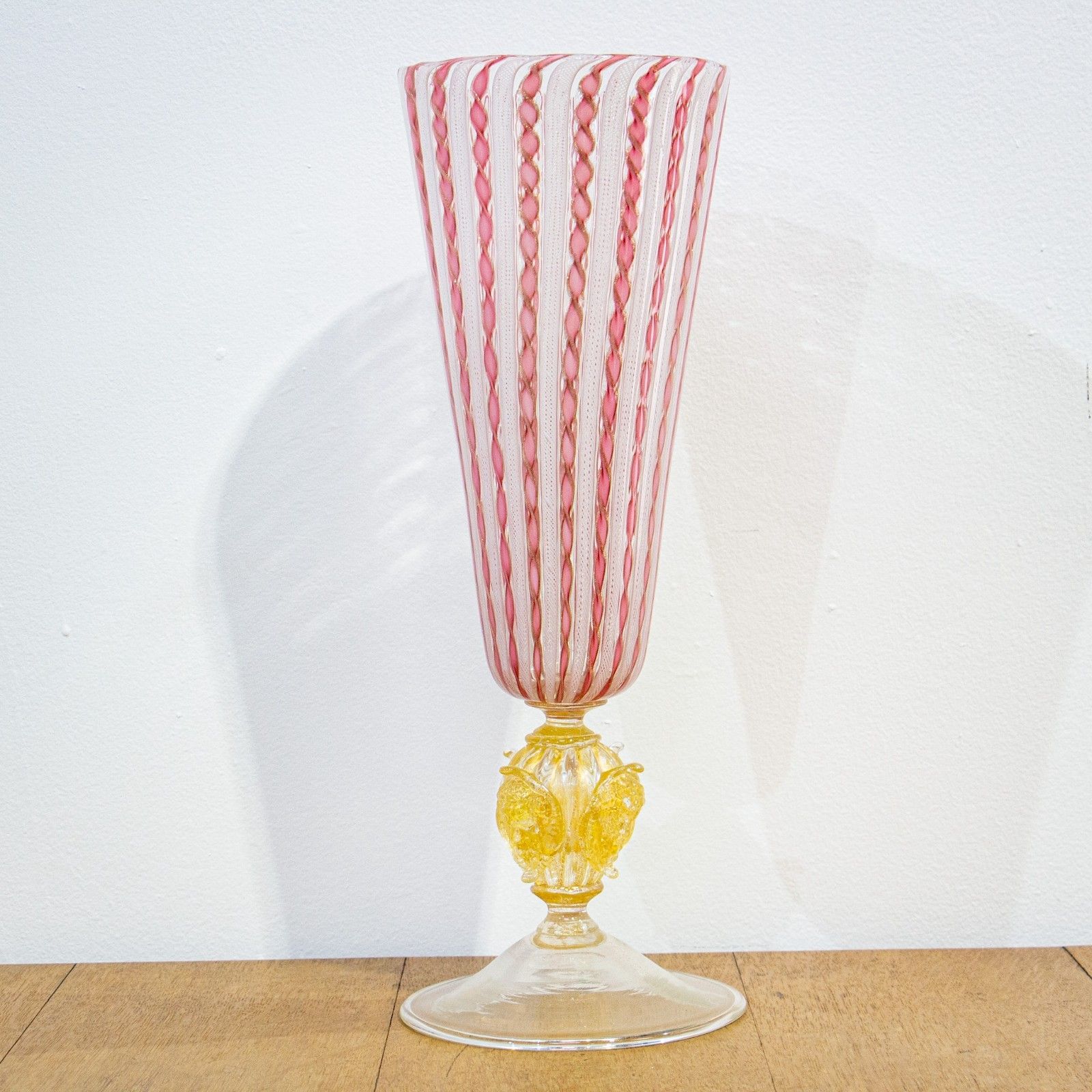 19th Century Murano Latticino Vase
