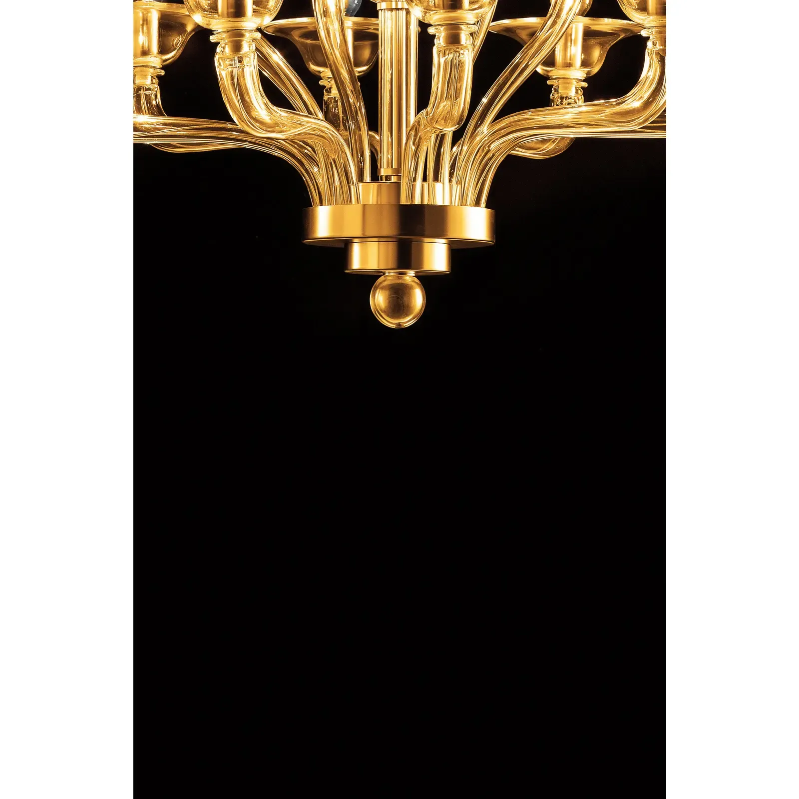 Modern Amber Linear Murano Glass Gold Chandelier In Contemporary Style photo vinterior