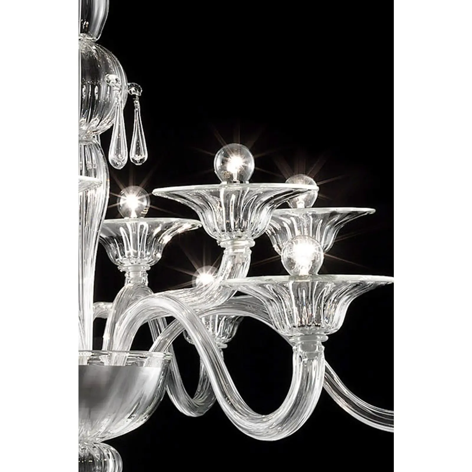 Luxury Transparent Venetian Murano Glass Chandelier photo 13319.0