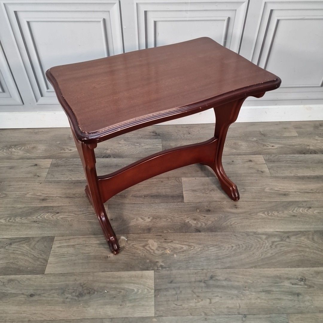 Vintage Side Occasional Table Lamp Coffee Antique Mahogany Style Retro Wood photo for sale