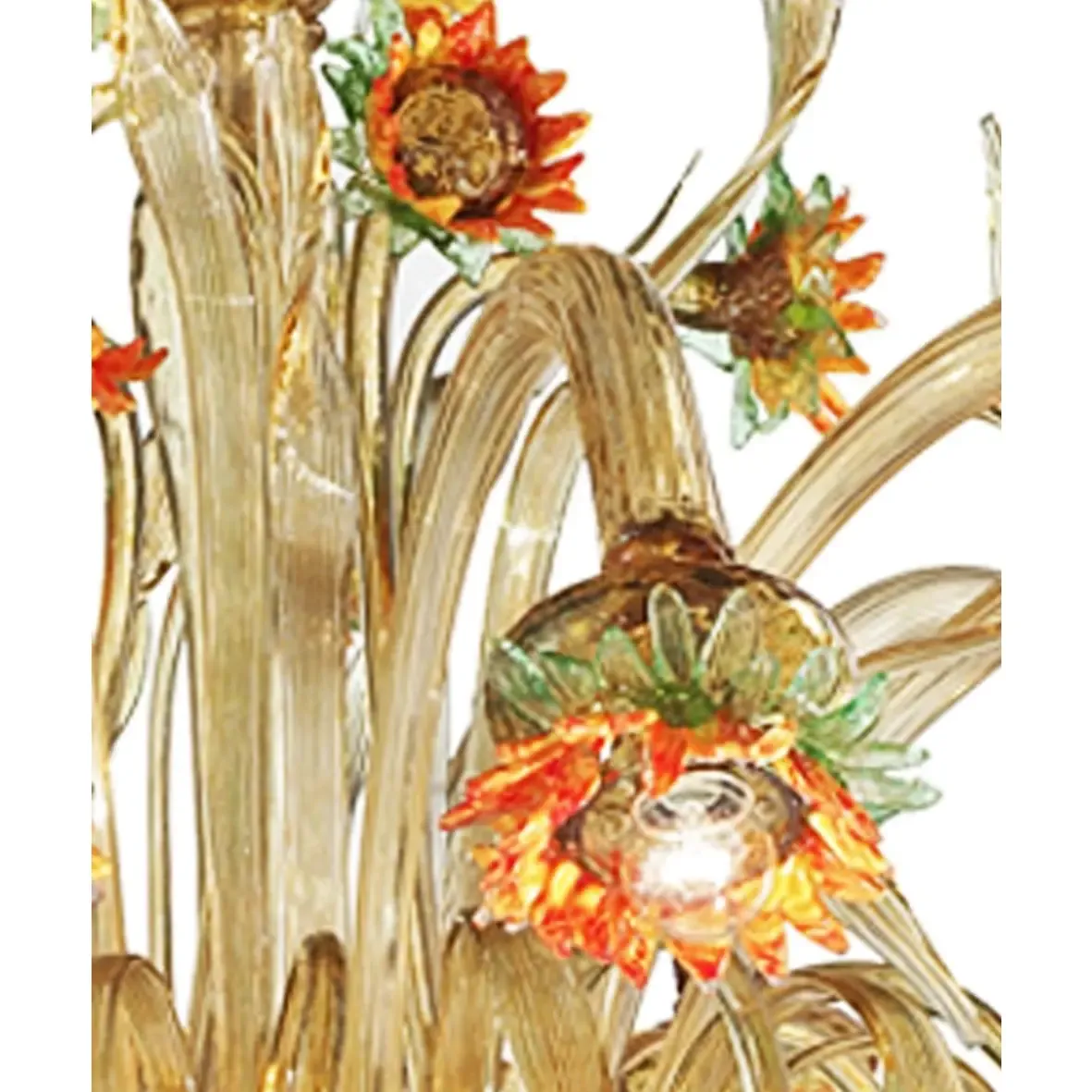 Artistic Venetian “Sunflowers” Murano Glass Chandelier photo vinterior