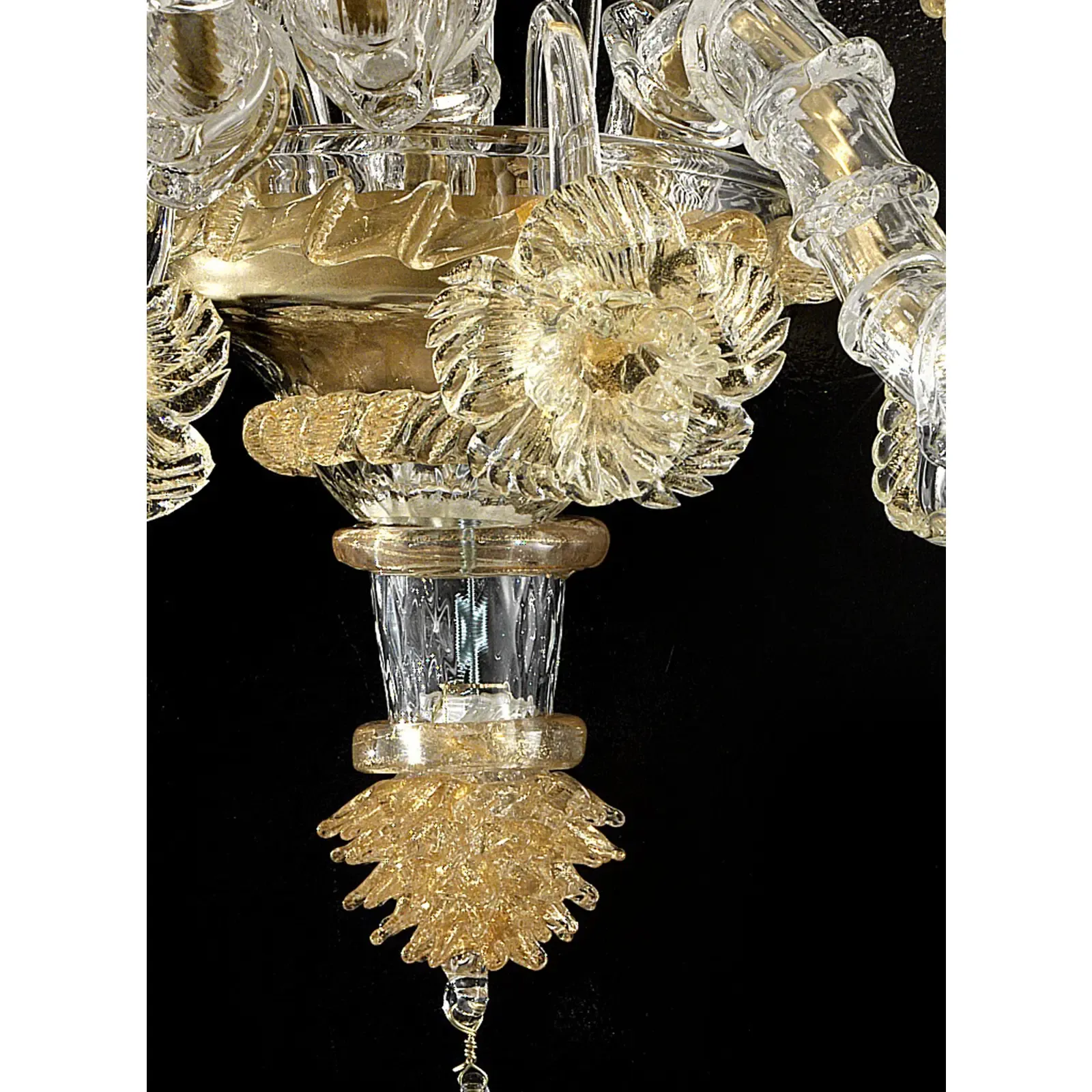 Italian Murano Glass Ca’ Rezzonico – Handcrafted Gold Floral Motif Design photo buy