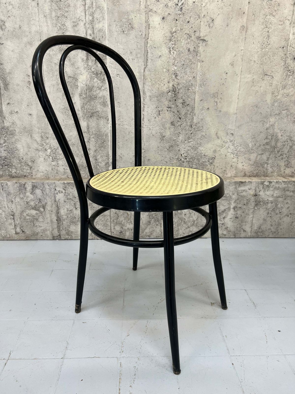 photo for sale Set Of 4 Black Round Back Black French Bistro Chairs