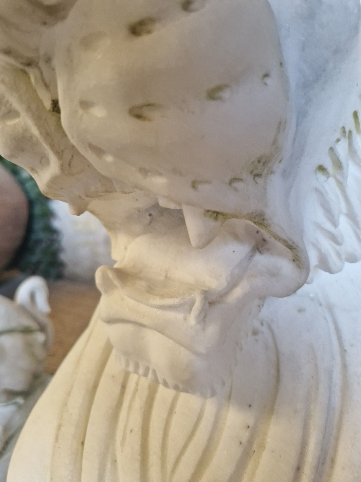 photo furniture Pair Of Art Deco Life Size Marble Guarding Lions Statues
