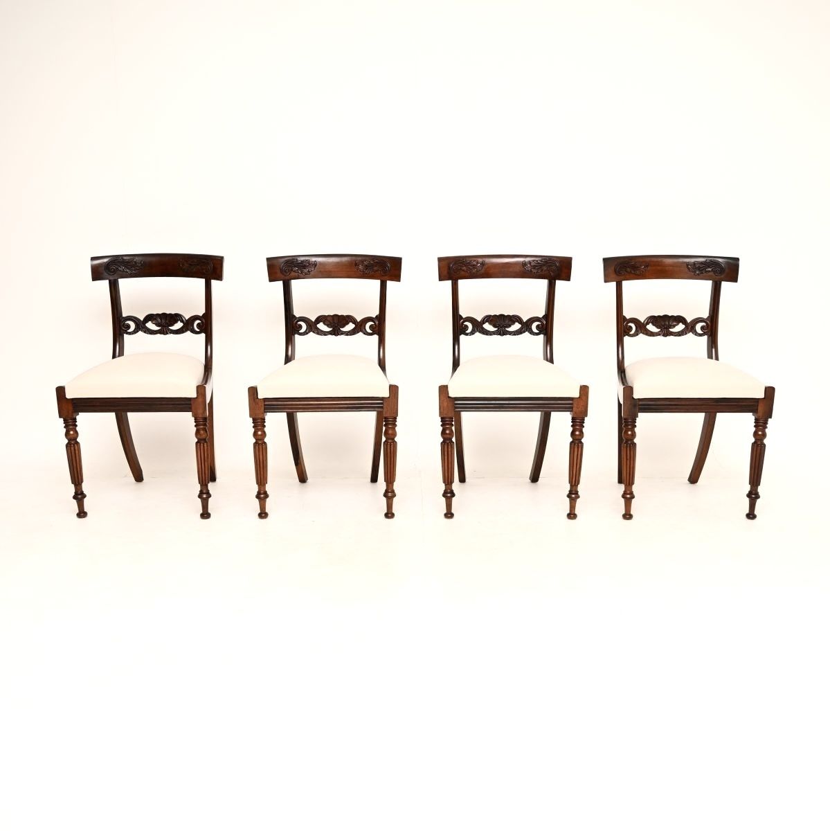 Set Of Four Antique Regency Period Rosewood Dining Chairs