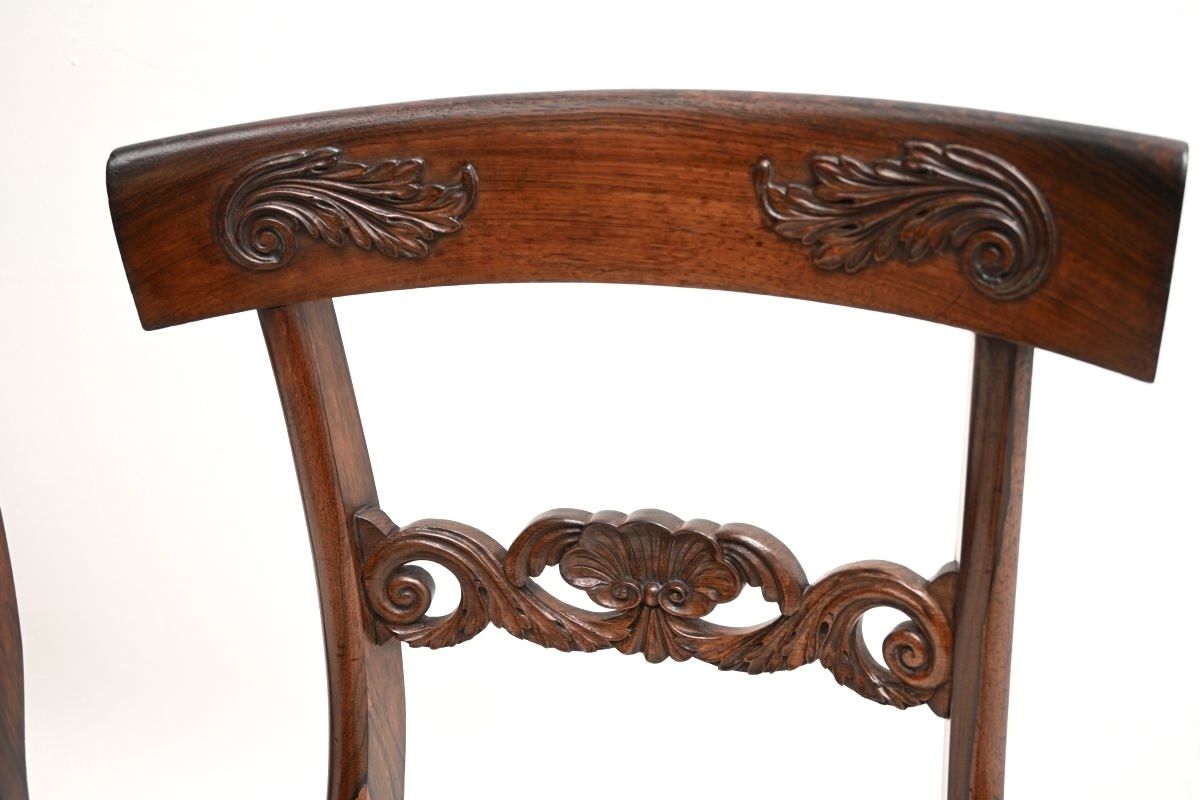 Furniture Set Of Four Antique Regency Period Rosewood Dining Chairs photo