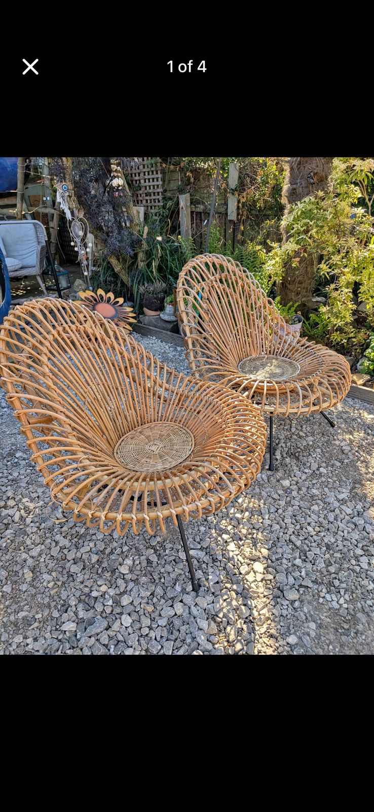 Pair Of Rattan Basketware Chairs By Janine Abraham And Dirk Jan Rol C.1950 photo for sale