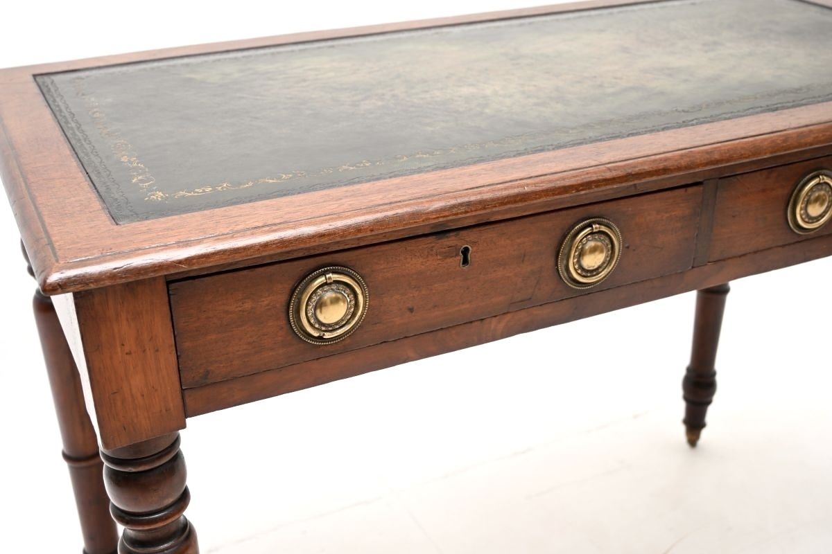 Antique Georgian Mahogany Leather Top Writing Table / Desk photo Furniture