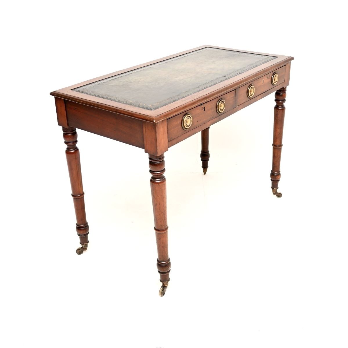 photo for sale Antique Georgian Mahogany Leather Top Writing Table / Desk