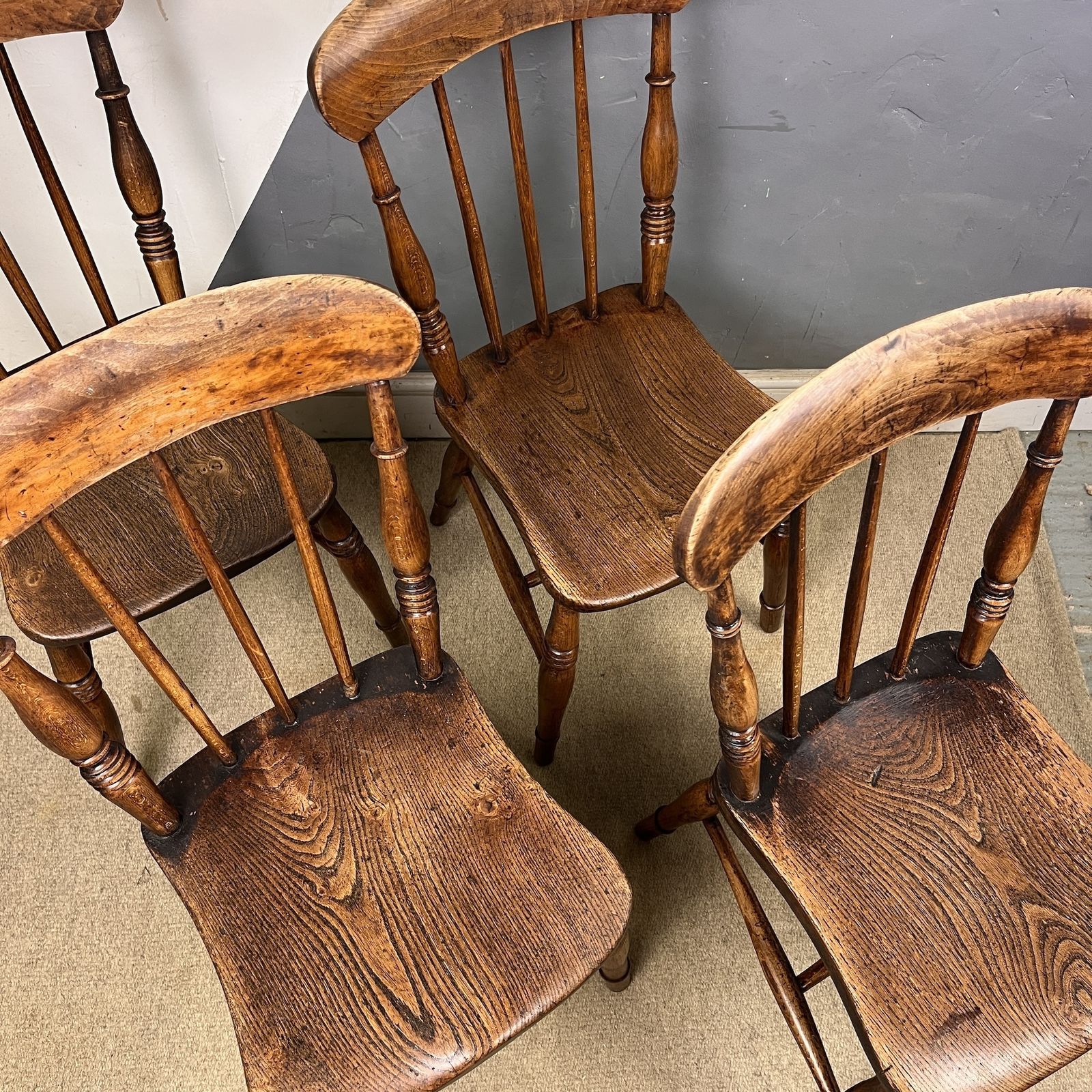 Antique Elm Kitchen Dining Chairs photo 459.0