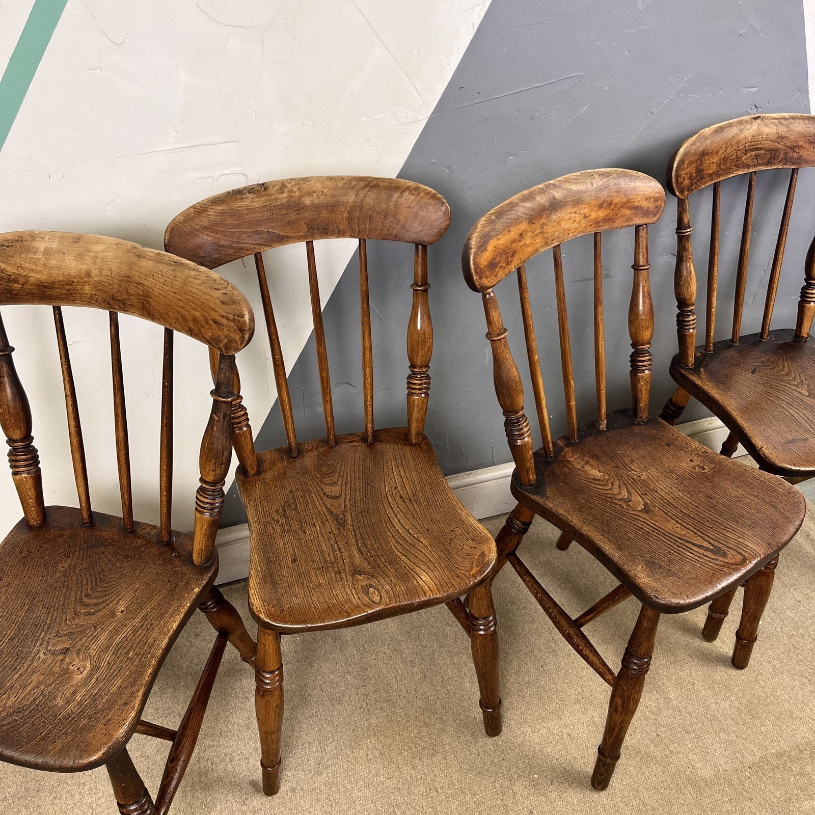 459.0 Antique Elm Kitchen Dining Chairs photo