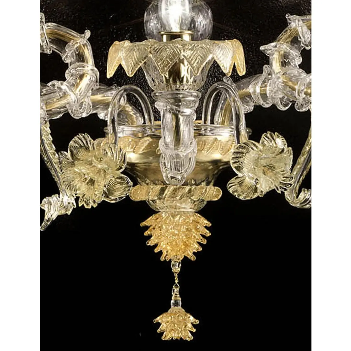 Luxury Imperial Venetian Ca’ Rezzonico Murano Glass With Gold Leaf And Flowers photo 11005.0