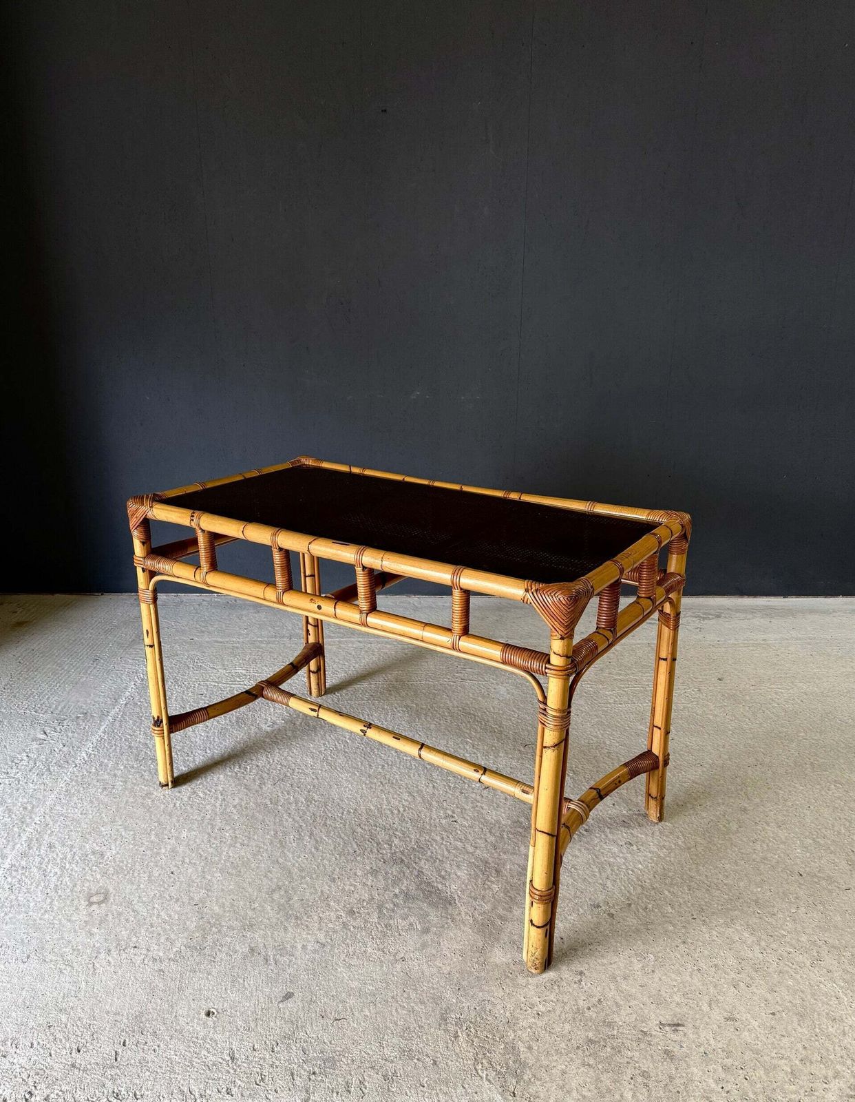 Boho Design Bamboo Console Side Table, jaren 1960, Italië photo for sale