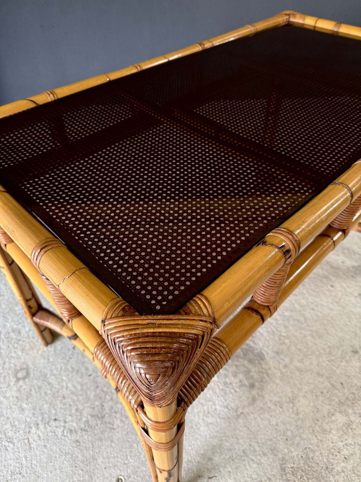 photo buy Boho Design Bamboo Console Side Table, 1960's Italy