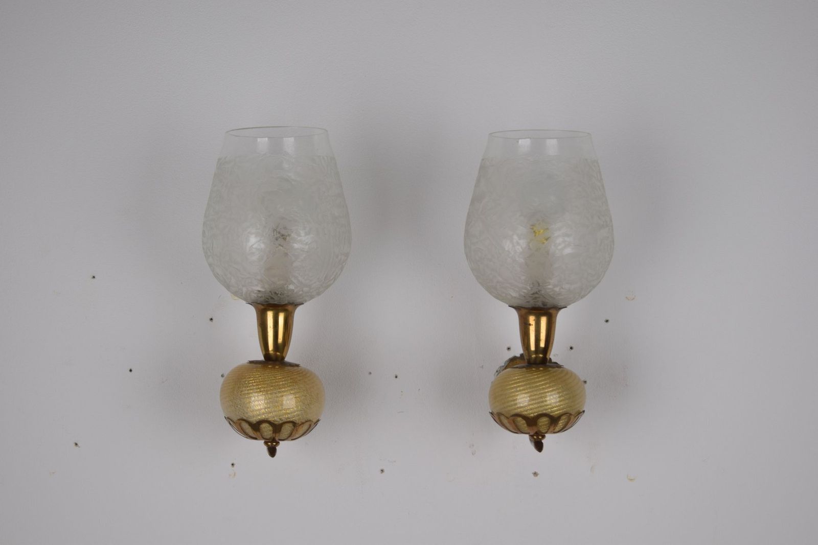Vintage Wall Lamps From Barovier & Toso, 1940s, Set Of 2