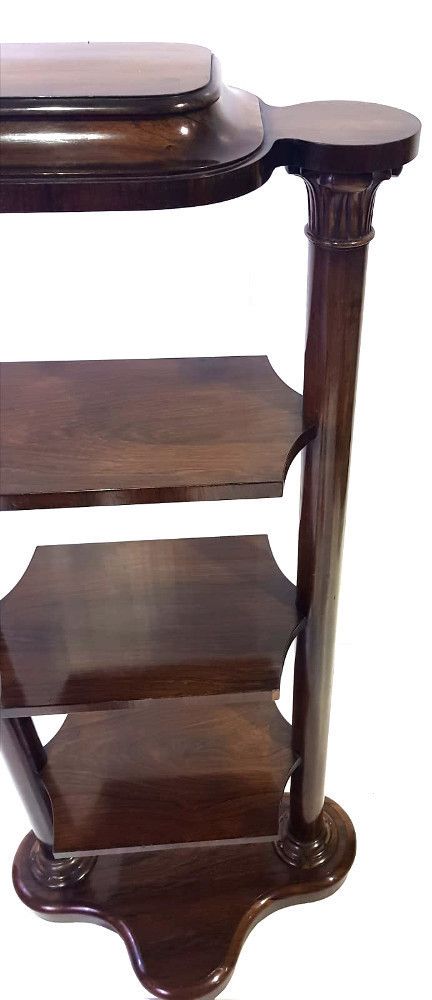 Very Unusual William IV Rosewood 4 Tier What Not Book Stand photo for sale