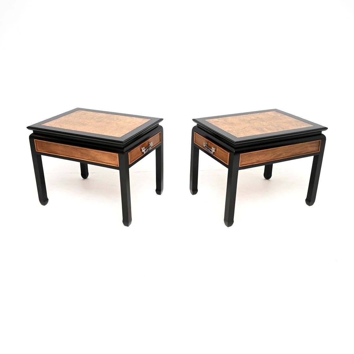 Pair Of Vintage Burr Elm Side Tables By Raymond Sobota photo Furniture