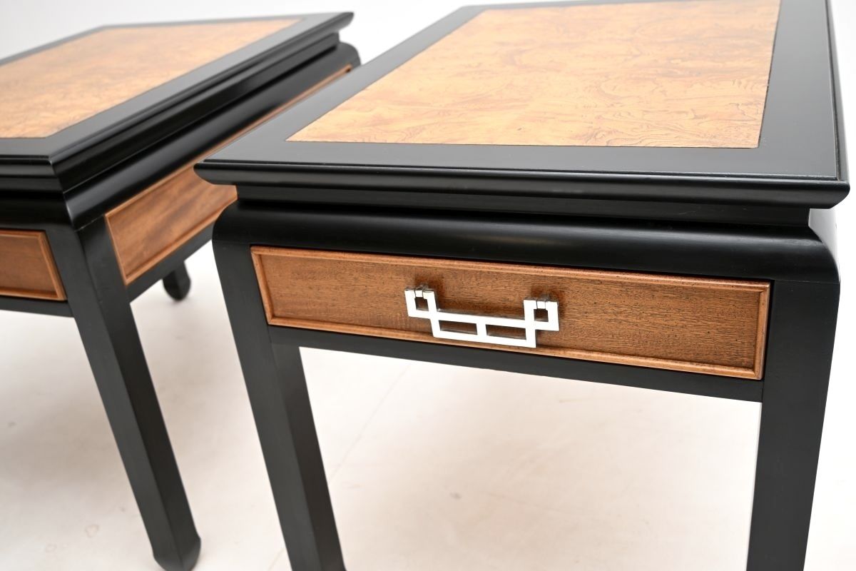 Pair Of Vintage Burr Elm Side Tables By Raymond Sobota photo vinterior