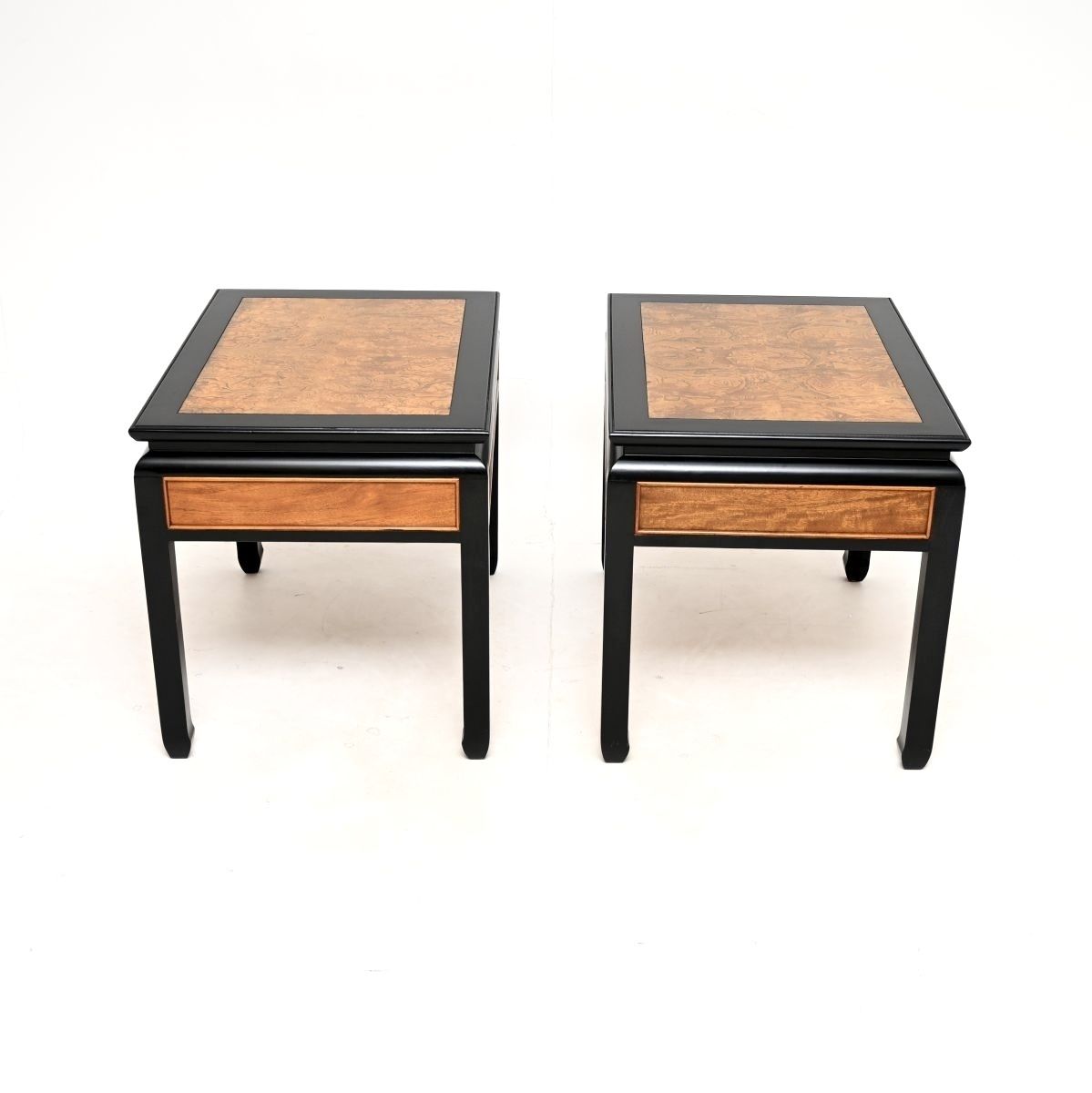 Furniture Pair Of Vintage Burr Elm Side Tables By Raymond Sobota photo