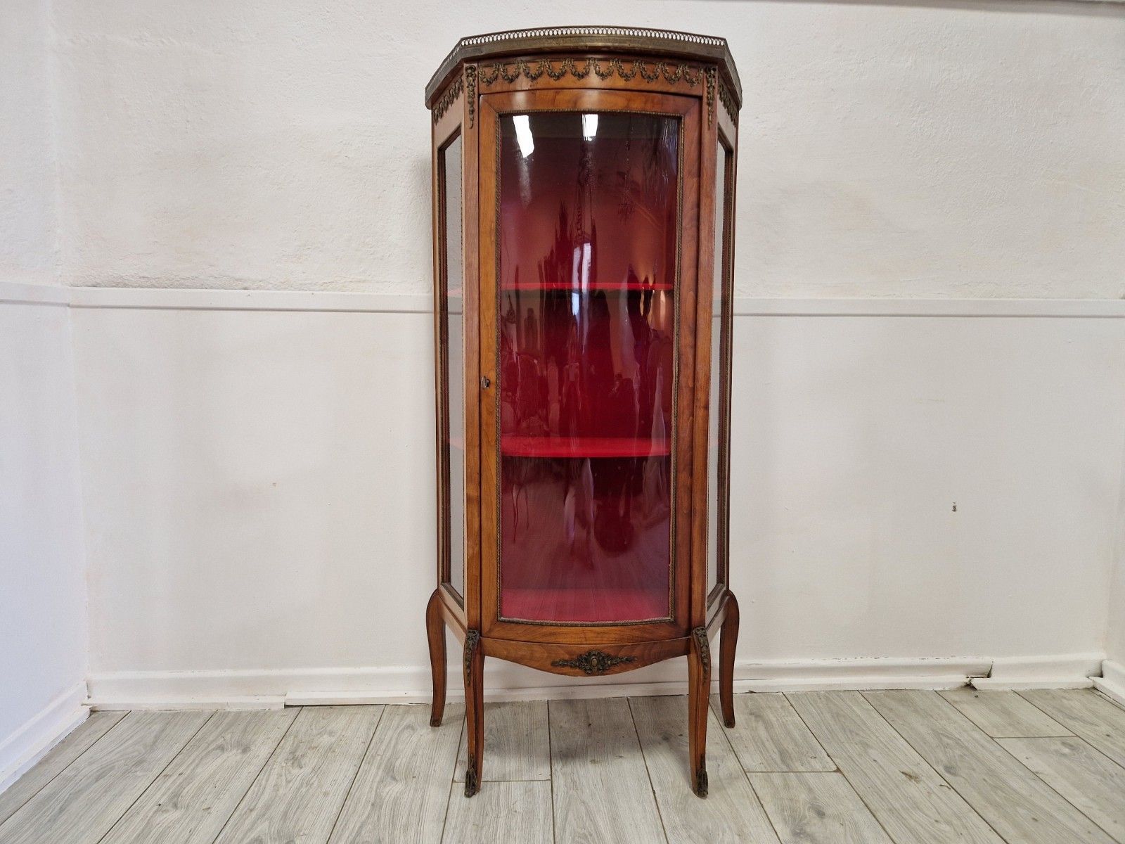 Antique French Louis XVI Style Vitrine Chateau China Cabinet photo furniture