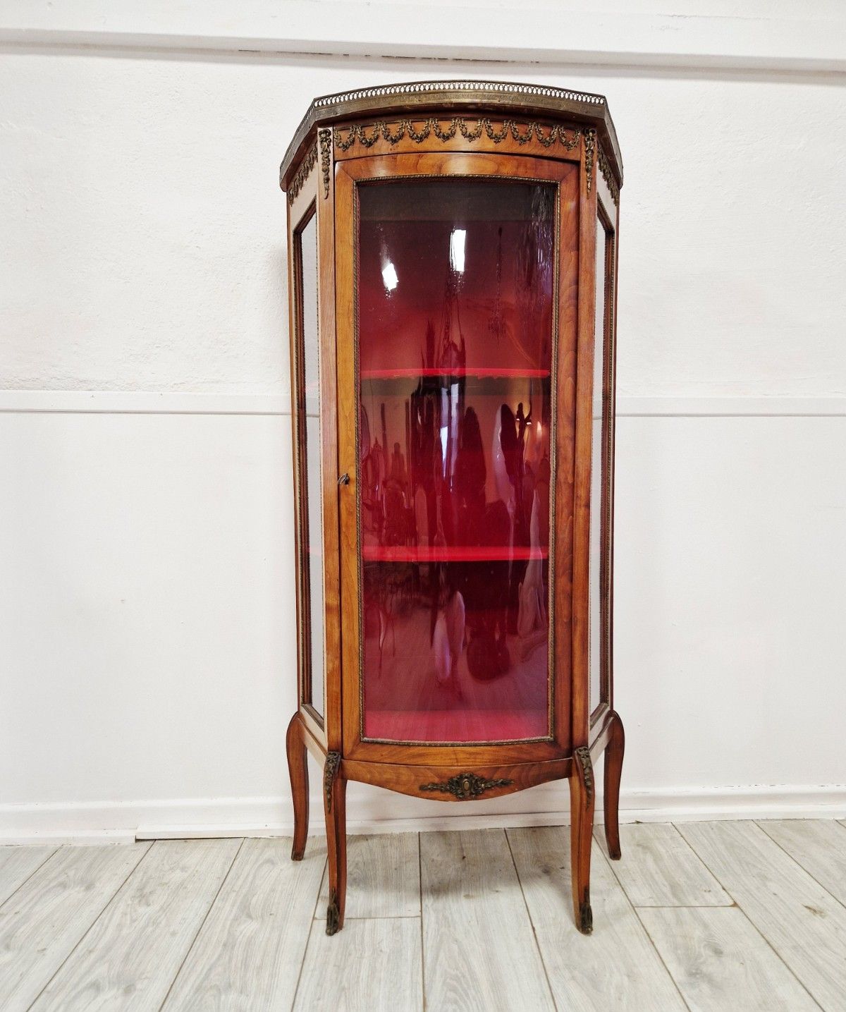 Antique French Louis XVI Style Vitrine Chateau China Cabinet photo for sale