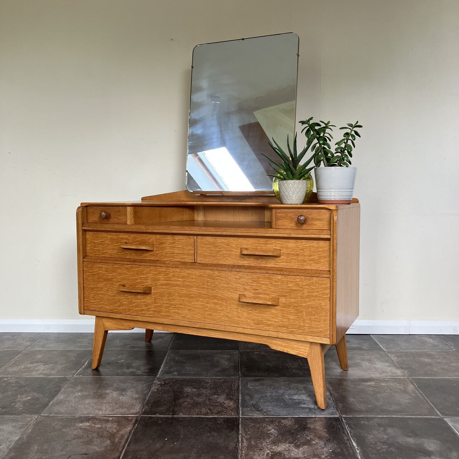 Refurbished 1950's Mid Century Modern E Gomme G Plan Oak Brandon Dressing Table; Danish Style photo buy