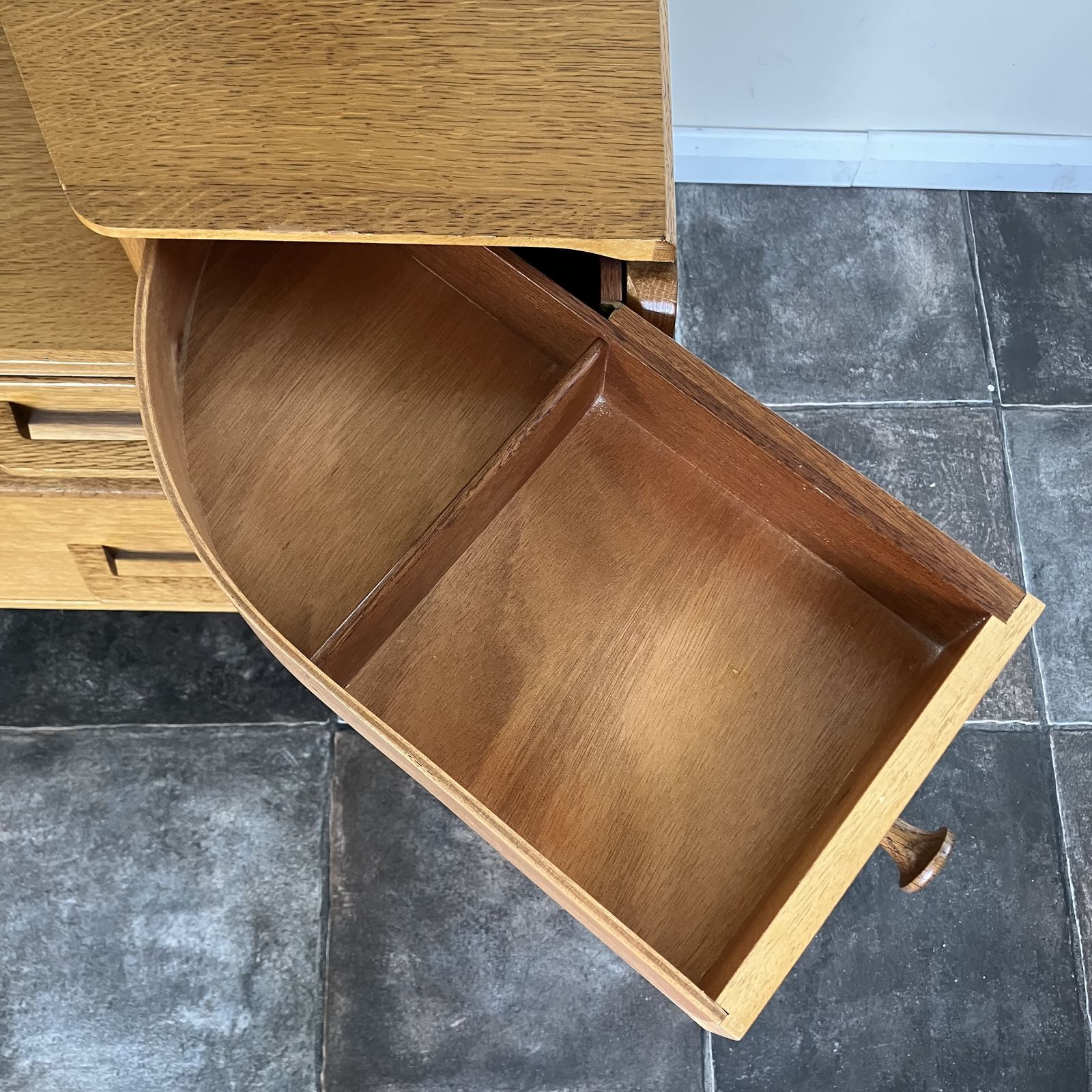 photo for sale Refurbished 1950's Mid Century Modern E Gomme G Plan Oak Brandon Dressing Table; Danish Style