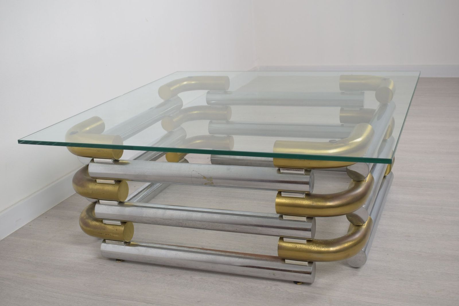 Brass And Steel Coffee Table, Italy, 1970 photo buy